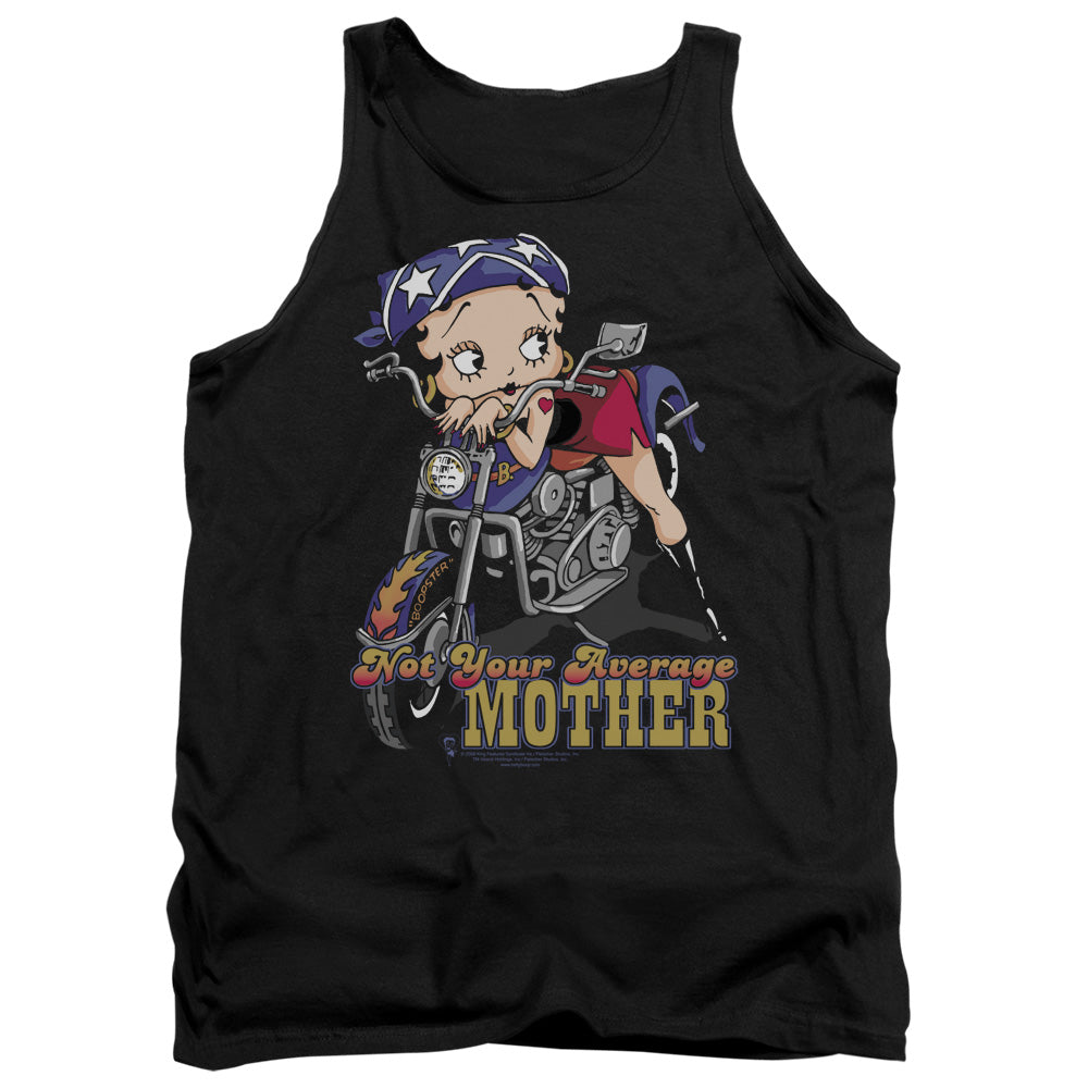 AN OFFCIALLY LICENSED BETTY BOOP NOT YOUR AVERAGE MOTHER ADULT UNISEX TANK TOP BLACK