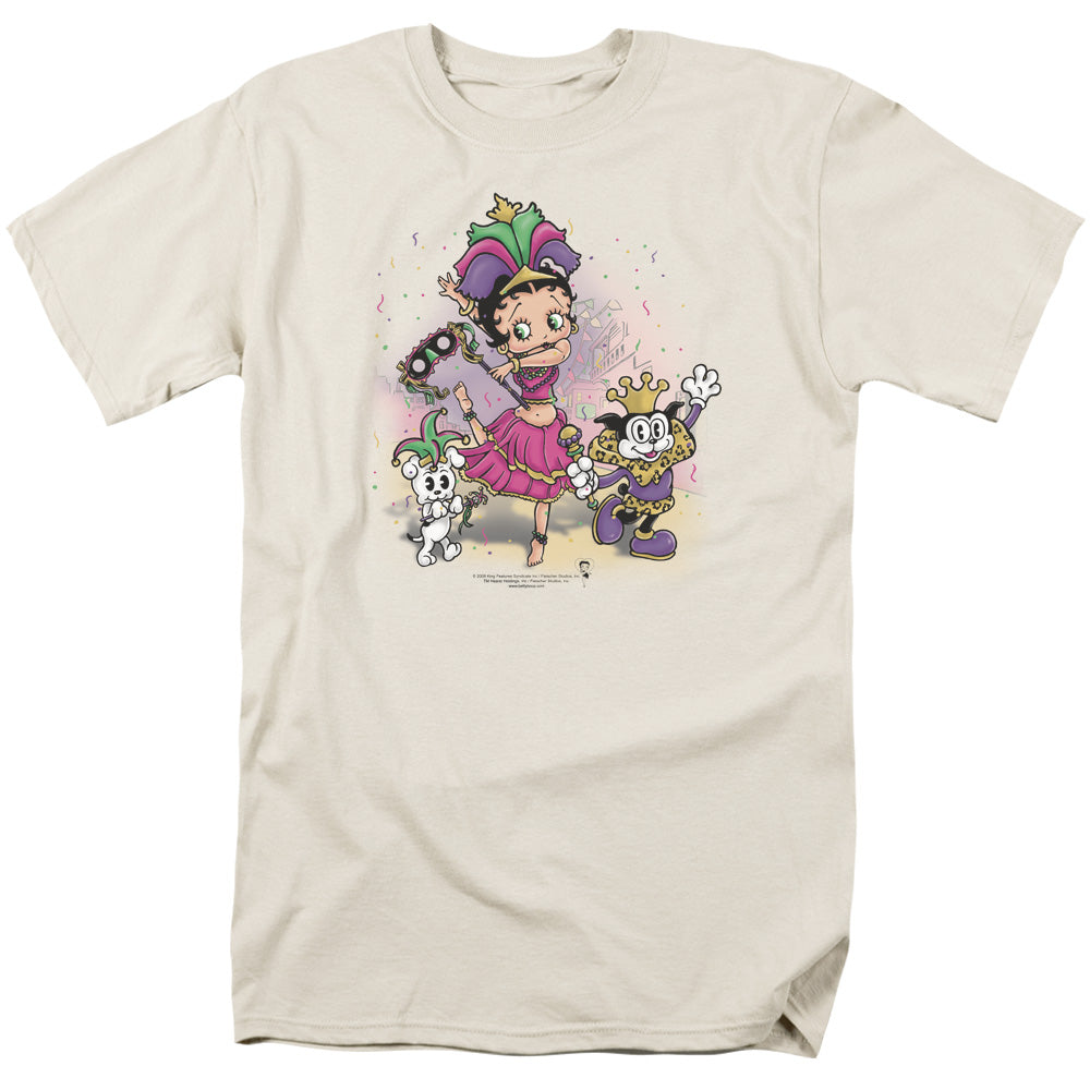 AN OFFCIALLY LICENSED BETTY BOOP CELEBRATION MEN'S REGULAR FIT T-SHIRT CREAM