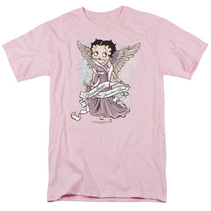 AN OFFCIALLY LICENSED BETTY BOOP GRANDMA GUARDIAN ANGEL MEN'S REGULAR FIT T-SHIRT PINK