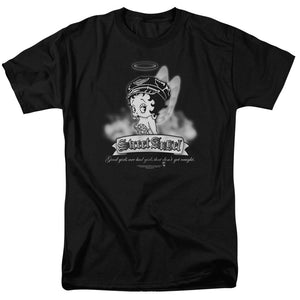 AN OFFCIALLY LICENSED BETTY BOOP STREET ANGEL MEN'S REGULAR FIT T-SHIRT BLACK