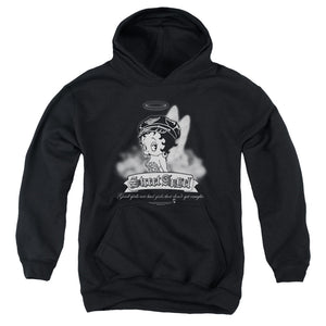 AN OFFCIALLY LICENSED BETTY BOOP STREET ANGEL YOUTH HOODIE BLACK