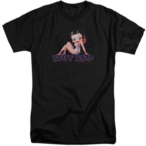 AN OFFCIALLY LICENSED BETTY BOOP GLOWING MEN'S TALL FIT T-SHIRT BLACK