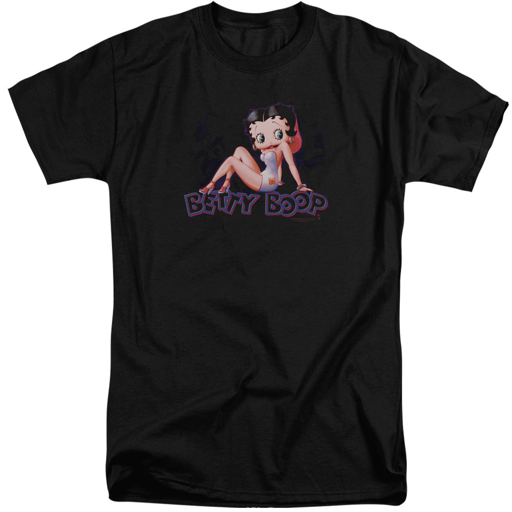 AN OFFCIALLY LICENSED BETTY BOOP GLOWING MEN'S TALL FIT T-SHIRT BLACK