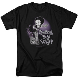 AN OFFCIALLY LICENSED BETTY BOOP MY WAY MEN'S REGULAR FIT T-SHIRT BLACK