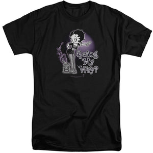 AN OFFCIALLY LICENSED BETTY BOOP MY WAY MEN'S TALL FIT T-SHIRT BLACK