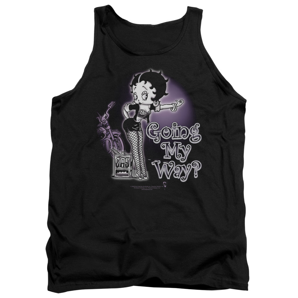 AN OFFCIALLY LICENSED BETTY BOOP MY WAY ADULT UNISEX TANK TOP BLACK