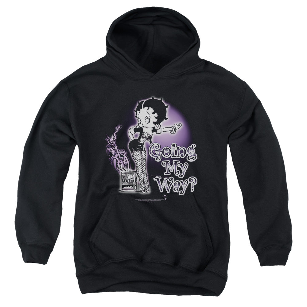 AN OFFCIALLY LICENSED BETTY BOOP MY WAY YOUTH HOODIE BLACK