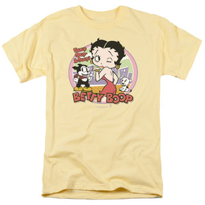 AN OFFCIALLY LICENSED BETTY BOOP KISS MEN'S REGULAR FIT T-SHIRT BANANA