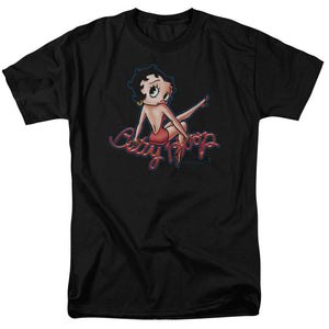 AN OFFCIALLY LICENSED BETTY BOOP BETTYS BACK MEN'S REGULAR FIT T-SHIRT BLACK