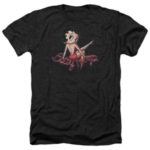 AN OFFCIALLY LICENSED BETTY BOOP BETTYS BACK MEN'S HEATHER T-SHIRT CHARCOAL