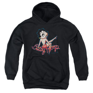 AN OFFCIALLY LICENSED BETTY BOOP BETTYS BACK YOUTH HOODIE BLACK