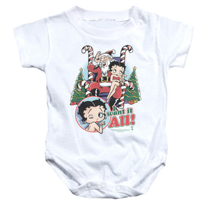 AN OFFCIALLY LICENSED BETTY BOOP I WANT IT ALL BABY BODYSUIT WHITE