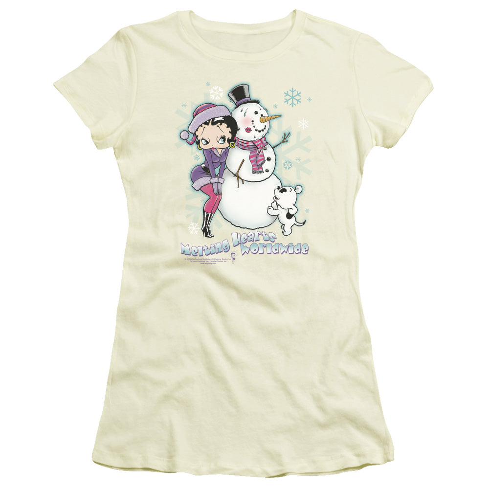 Betty Boop Melting Hearts Licensed Women's T-Shirt Juniors LG