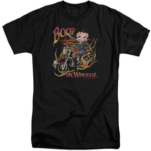 AN OFFCIALLY LICENSED BETTY BOOP ON WHEELS MEN'S TALL FIT T-SHIRT BLACK