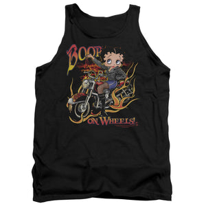 AN OFFCIALLY LICENSED BETTY BOOP ON WHEELS ADULT UNISEX TANK TOP BLACK