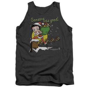 AN OFFCIALLY LICENSED BETTY BOOP CHIMNEY ADULT UNISEX TANK TOP CHARCOAL