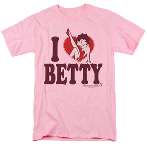 AN OFFCIALLY LICENSED BETTY BOOP I HEART BETTY MEN'S REGULAR FIT T-SHIRT PINK