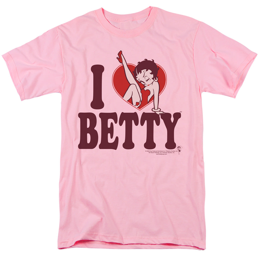 AN OFFCIALLY LICENSED BETTY BOOP I HEART BETTY MEN'S REGULAR FIT T-SHIRT PINK