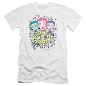 AN OFFCIALLY LICENSED BETTY BOOP SKETCH MEN'S PREMIUM SLIM FIT T-SHIRT WHITE