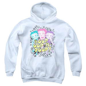 AN OFFCIALLY LICENSED BETTY BOOP SKETCH YOUTH HOODIE WHITE