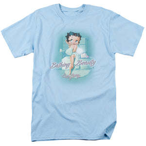 AN OFFCIALLY LICENSED BETTY BOOP BATHING BEAUTY MEN'S REGULAR FIT T-SHIRT LIGHT BLUE