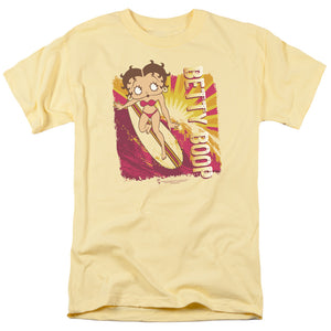 AN OFFCIALLY LICENSED BETTY BOOP SUNSET SURF MEN'S REGULAR FIT T-SHIRT BANANA