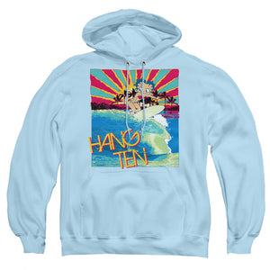 AN OFFCIALLY LICENSED BETTY BOOP HANG TEN ADULT UNISEX PULLOVER HOODIE LIGHT BLUE