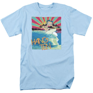 AN OFFCIALLY LICENSED BETTY BOOP HANG TEN MEN'S REGULAR FIT T-SHIRT LIGHT BLUE