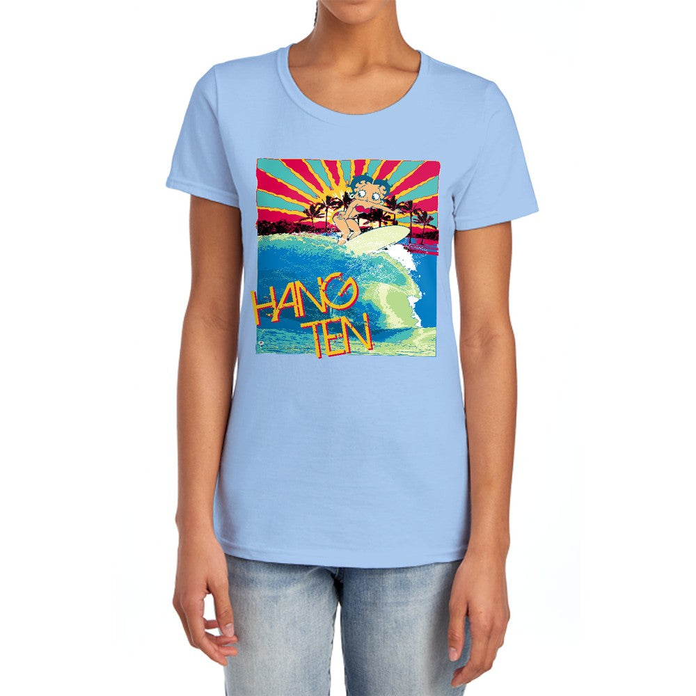 Betty Boop Hang Ten Licensed Women's T-Shirt Regular Fit SM