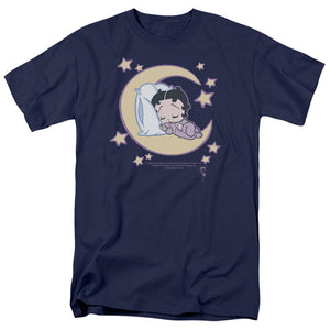 AN OFFCIALLY LICENSED BETTY BOOP SLEEPY TIME MEN'S REGULAR FIT T-SHIRT NAVY