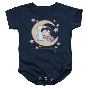 AN OFFCIALLY LICENSED BETTY BOOP SLEEPY TIME BABY BODYSUIT NAVY