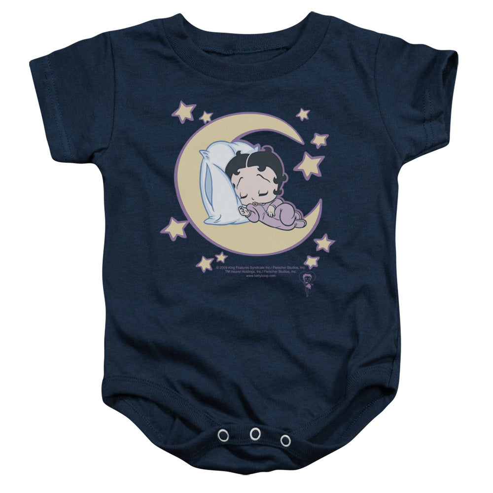 AN OFFCIALLY LICENSED BETTY BOOP SLEEPY TIME BABY BODYSUIT NAVY