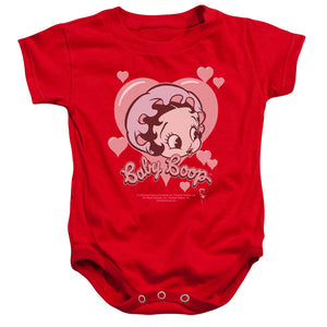 AN OFFCIALLY LICENSED BETTY BOOP BABY HEART BABY BODYSUIT RED