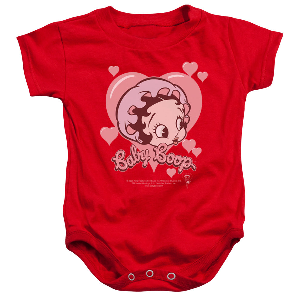 AN OFFCIALLY LICENSED BETTY BOOP BABY HEART BABY BODYSUIT RED