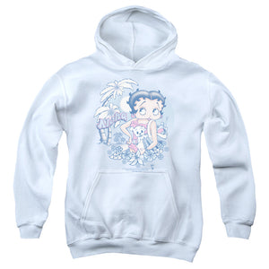 AN OFFCIALLY LICENSED BETTY BOOP ALOHA YOUTH HOODIE WHITE