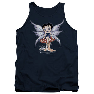 AN OFFCIALLY LICENSED BETTY BOOP MUSHROOM FAIRY ADULT UNISEX TANK TOP NAVY
