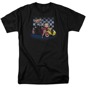 AN OFFCIALLY LICENSED BETTY BOOP HOT ROD BOOP MEN'S REGULAR FIT T-SHIRT BLACK