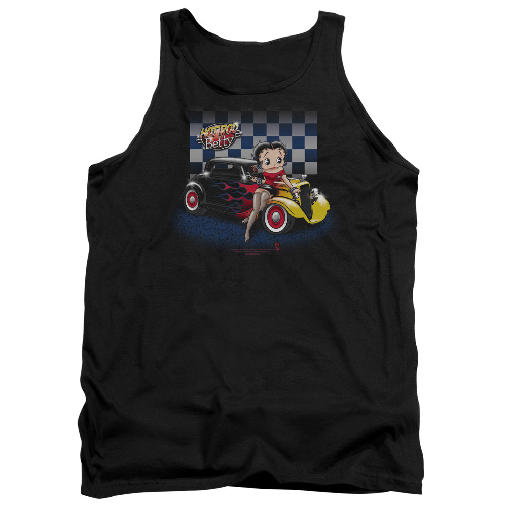 AN OFFCIALLY LICENSED BETTY BOOP HOT ROD BOOP ADULT UNISEX TANK TOP BLACK