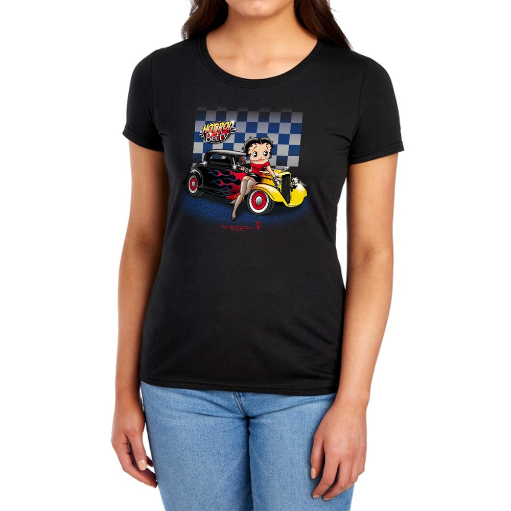 Betty Boop Hot Rod Boop Licensed Women's T-Shirt Regular Fit SM-2X