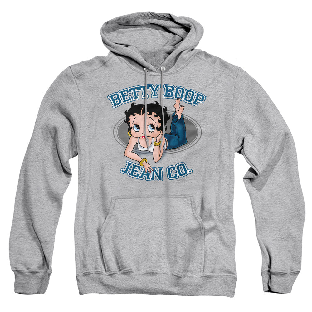 AN OFFCIALLY LICENSED BETTY BOOP JEAN CO ADULT UNISEX PULLOVER HOODIE ATHLETIC HEATHER