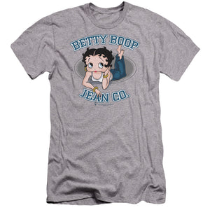 AN OFFCIALLY LICENSED BETTY BOOP JEAN CO MEN'S PREMIUM SLIM FIT T-SHIRT ATHLETIC HEATHER