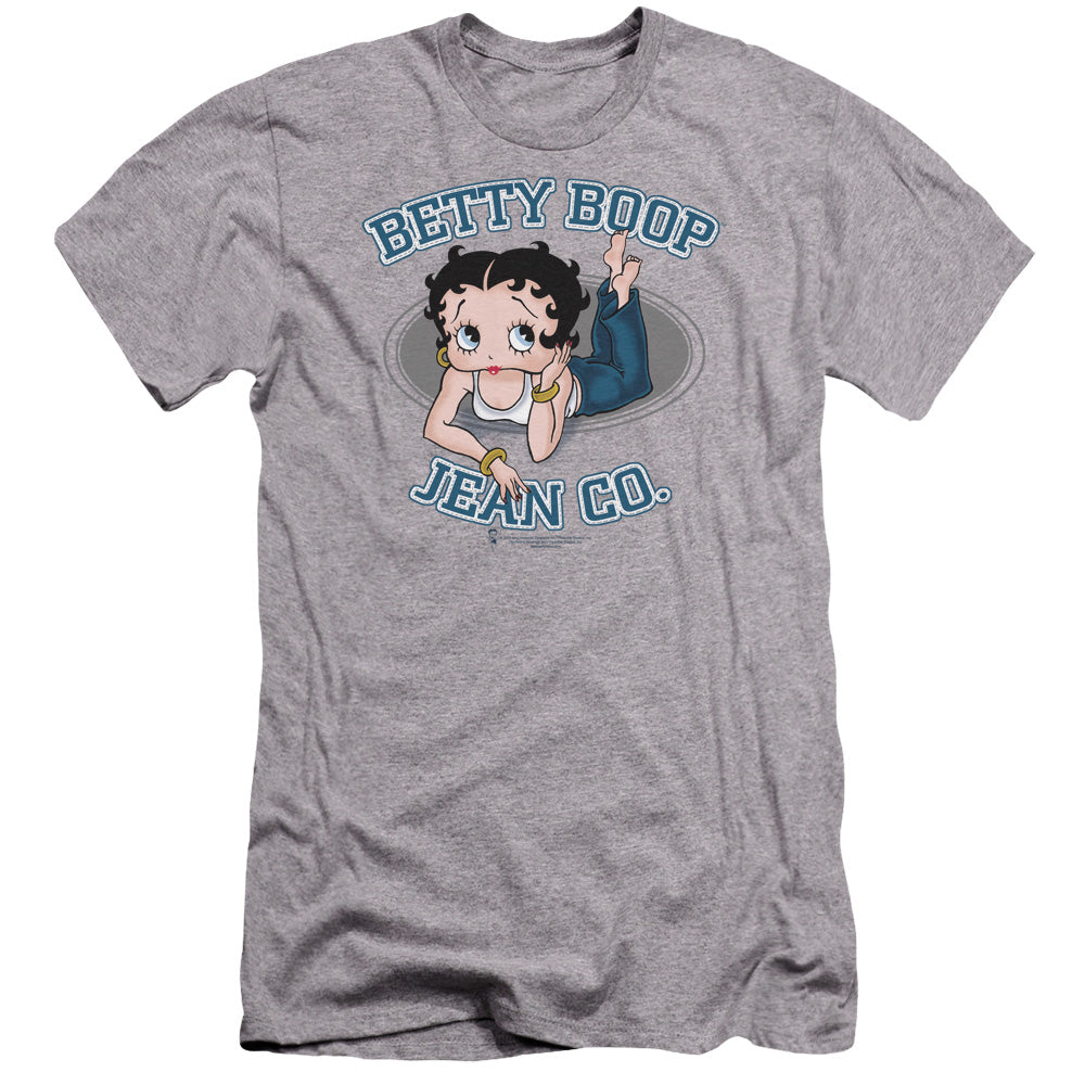 AN OFFCIALLY LICENSED BETTY BOOP JEAN CO MEN'S PREMIUM SLIM FIT T-SHIRT ATHLETIC HEATHER