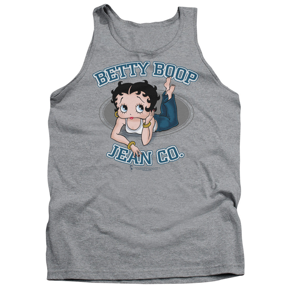AN OFFCIALLY LICENSED BETTY BOOP JEAN CO ADULT UNISEX TANK TOP ATHLETIC HEATHER