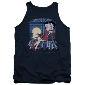 AN OFFCIALLY LICENSED BETTY BOOP MOONLIGHT ADULT UNISEX TANK TOP NAVY