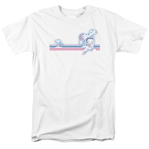 AN OFFCIALLY LICENSED BETTY BOOP RETO SURF BAND MEN'S REGULAR FIT T-SHIRT WHITE