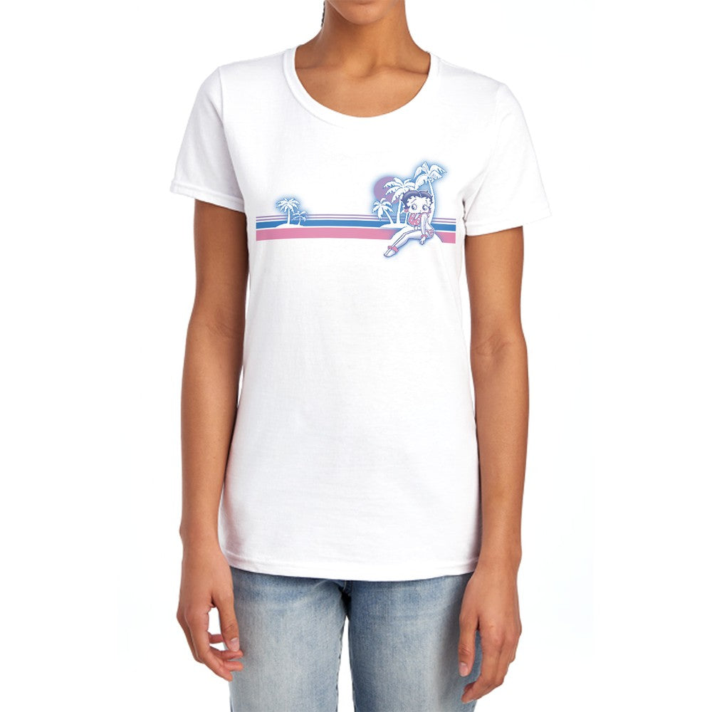 Betty Boop Reto Surf Band Licensed Women's T-Shirt Regular Fit SM