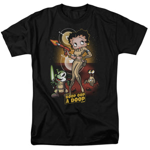AN OFFCIALLY LICENSED BETTY BOOP STAR PRINCESS MEN'S REGULAR FIT T-SHIRT BLACK