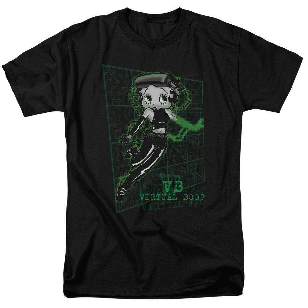 AN OFFCIALLY LICENSED BETTY BOOP VIRTUAL BOOP MEN'S REGULAR FIT T-SHIRT BLACK