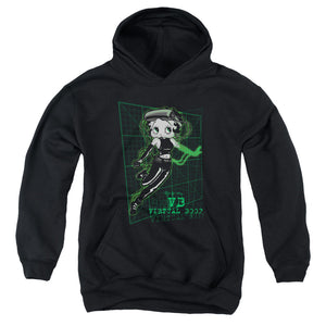 AN OFFCIALLY LICENSED BETTY BOOP VIRTUAL BOOP YOUTH HOODIE BLACK
