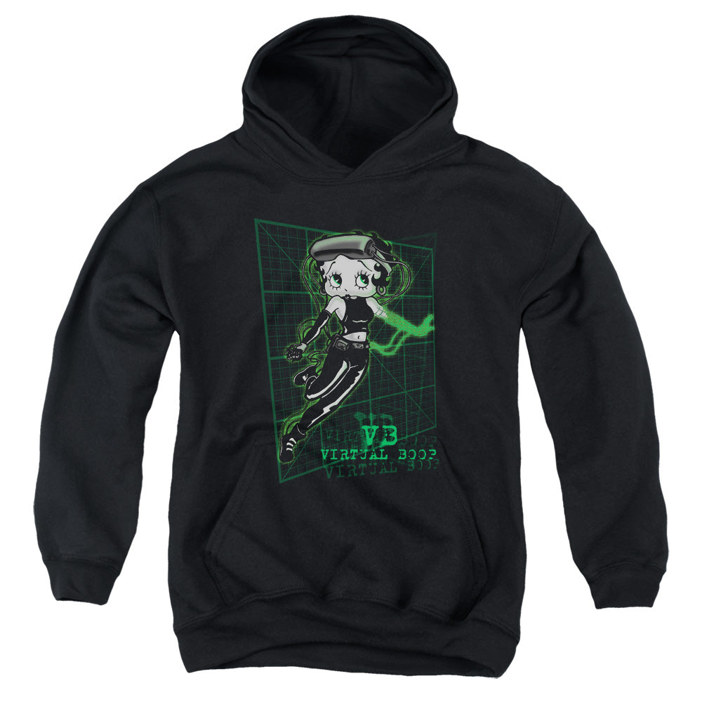 AN OFFCIALLY LICENSED BETTY BOOP VIRTUAL BOOP YOUTH HOODIE BLACK